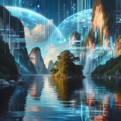 Nature&rsquo;s Digital Dream
Surreal images combining natural landscapes with digital glitches and distortions, creating a dreamlike blend of organic and technological elements. The images evoke a sense of
