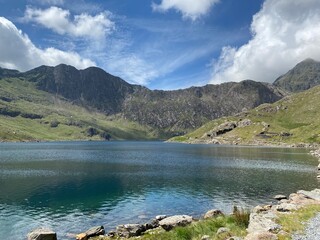 A view of mountains and lakes in Snowdonia, North Wales