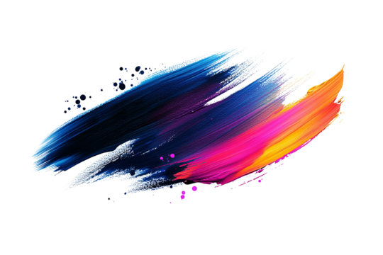 Abstract neon paint stroke, bright luminescent effect ,Isolated on transparent background - Powered by Adobe