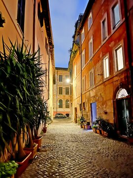 Fototapeta night landscape of the historic center of the city of Rome, Italy