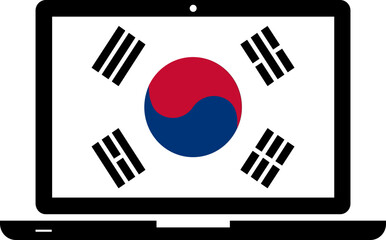 South Korea Flag in Laptop