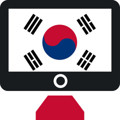South Korea Flag On Monitor