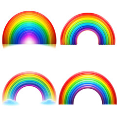 Fototapeta premium Rainbow bundle set isolated on transparent background, perfect for colorful and cheerful designs