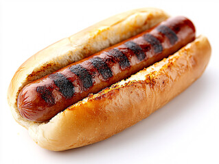 a hot dog on a bun, topped with a variety of condiments, including mustard and ketchup, and garnished with green onions.