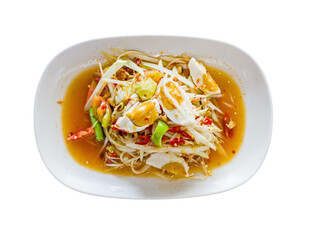 Thai salad with egg isolated to PNG file