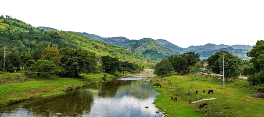landscape with lake and mountains