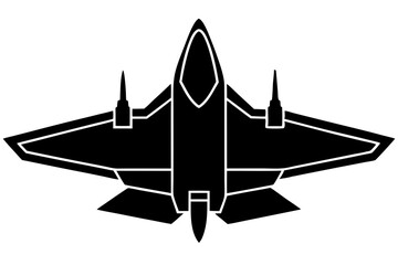 
Fighter Jet Vector Silhouette, Jet Fighter Airplane Silhouette, War Plane
