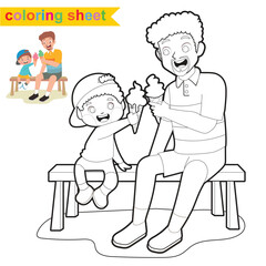 Coloring page for children. Color worksheet activity. Education about color. Education for preschool.