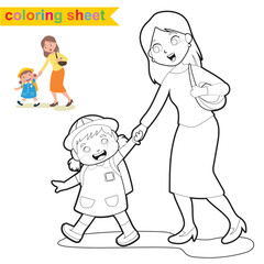 Coloring page for children. Color worksheet activity. Education about color. Education for preschool.