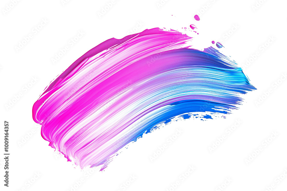 Aufkleber abstract neon paint stroke, bright luminescent effect ,isolated on transparent background