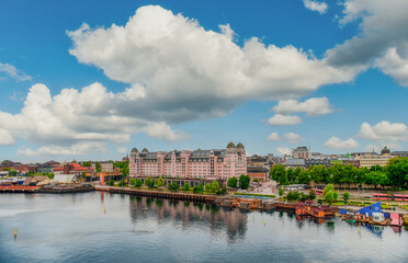 Oslo, the capital of Norway, is located on the southern coast of the country at the head of the Oslo Fjord, Norway