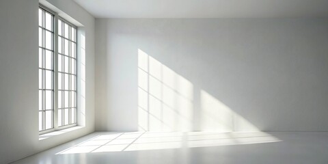 Obraz premium Elegant and simple white background with window shadows
