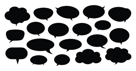 Fototapeta premium Collection of Blank Speech Bubbles, Different unique Shapes for Comics on white background