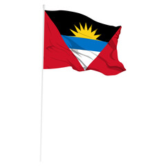 Obraz premium Vector illustration of wavy Antigua and Barbuda flag on transparent background