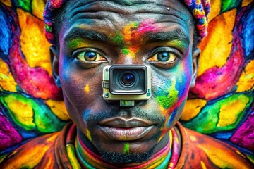 Conceptual representation of racism and discrimination through abstract art and symbolic imagery