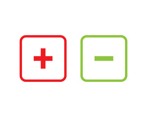 Plus and minus sign set. Vector