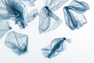Floating plastic bags environmental translucent photography.