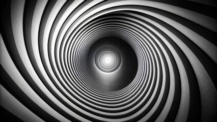 Obraz premium Monochrome Spiral Optical Illusion: Infinite Tunnel Effect
