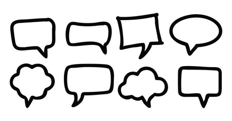 Obraz premium Collection of Blank Speech Bubbles, Different unique Shapes for Comics on white background