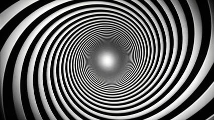 Obraz premium Monochrome Spiral Optical Illusion: Infinite Tunnel Effect