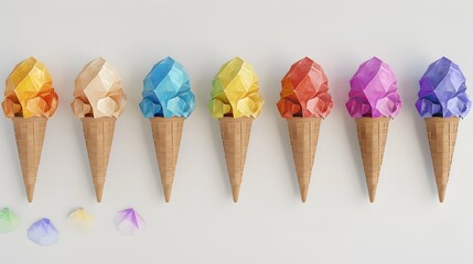Simplified Ice Cream Cones Set