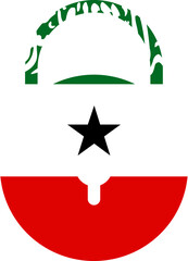 SOMALILAND flag on round lock bag