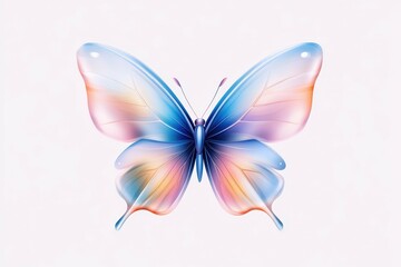 A colorful, iridescent butterfly with wings that shimmer.