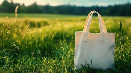 Eco-Friendly Canvas Tote Bag in Natural Setting