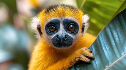 Obraz premium Golden-Headed Lion Tamarin Close Up Portrait