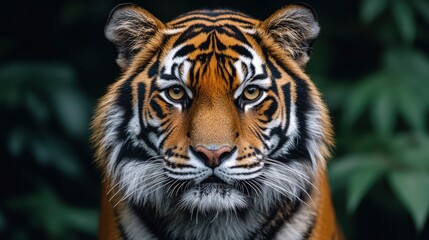 Fototapeta premium Close-up Portrait of a Majestic Tiger with Intense Gaze
