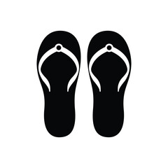 Flip flop flat vector icon design on white background