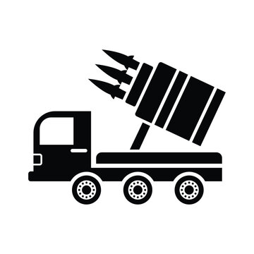 black missile launcher truck icon clip art preview