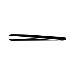 Tweezers black and white flat vector icon design