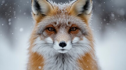 Obraz premium Red Fox in Winter Wonderland
