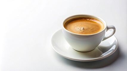 Fototapeta premium Empty white background with coffee cup