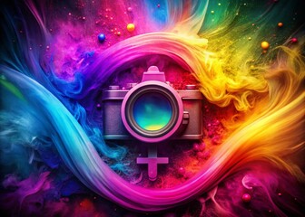 Demigirl Symbol Representation in a Colorful, Abstract Design for Gender Identity and Expression