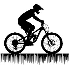 silhouette of a cyclist, man riding mountain bike 