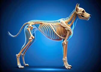 Detailed Dog Humerus Anatomy Illustration for Veterinary Education and Biological Study Purposes