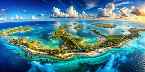 Detailed Map Highlighting the Beautiful Islands of the Bahamas in the Caribbean Sea Region