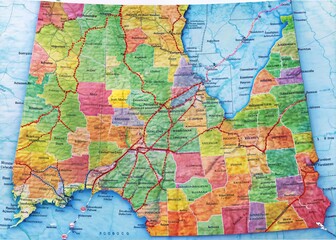 Detailed Map of Alabama Counties Highlighting Geographic Boundaries and Major Cities for Reference