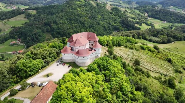 The old castle - Veliki Tabor - panoramic view of the castle and surrounding 