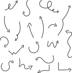 pattern with arrows, hand drawn illustration of shapes arrows