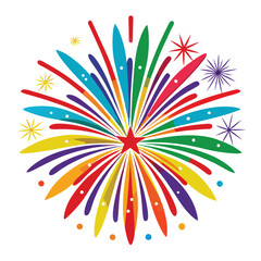 realistic colorful fireworks Christmas vector