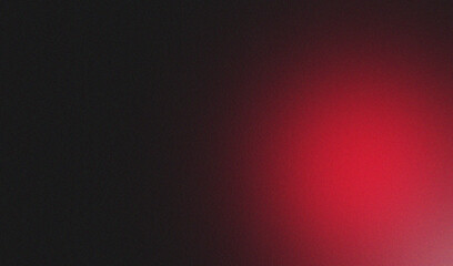 Red white illuminated spots on black, grainy color gradient background, noise texture effect, copy space