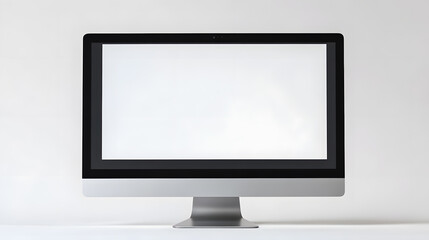 Fototapeta premium Personal computer mockup in front with empty screen on white background