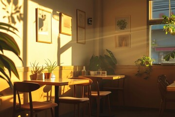 Fototapeta premium Coffee shop architecture restaurant furniture.