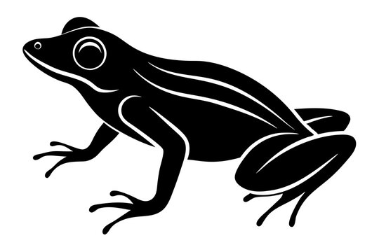 recommend clip art: Frog Silhouette with Long Legs for Jumping