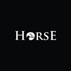 Fototapeta premium Elegant Horse Logo Design with Equine Silhouette in Lettering