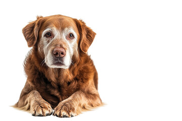 A senior dog ,Isolated on transparent background