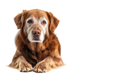A senior dog ,Isolated on transparent background